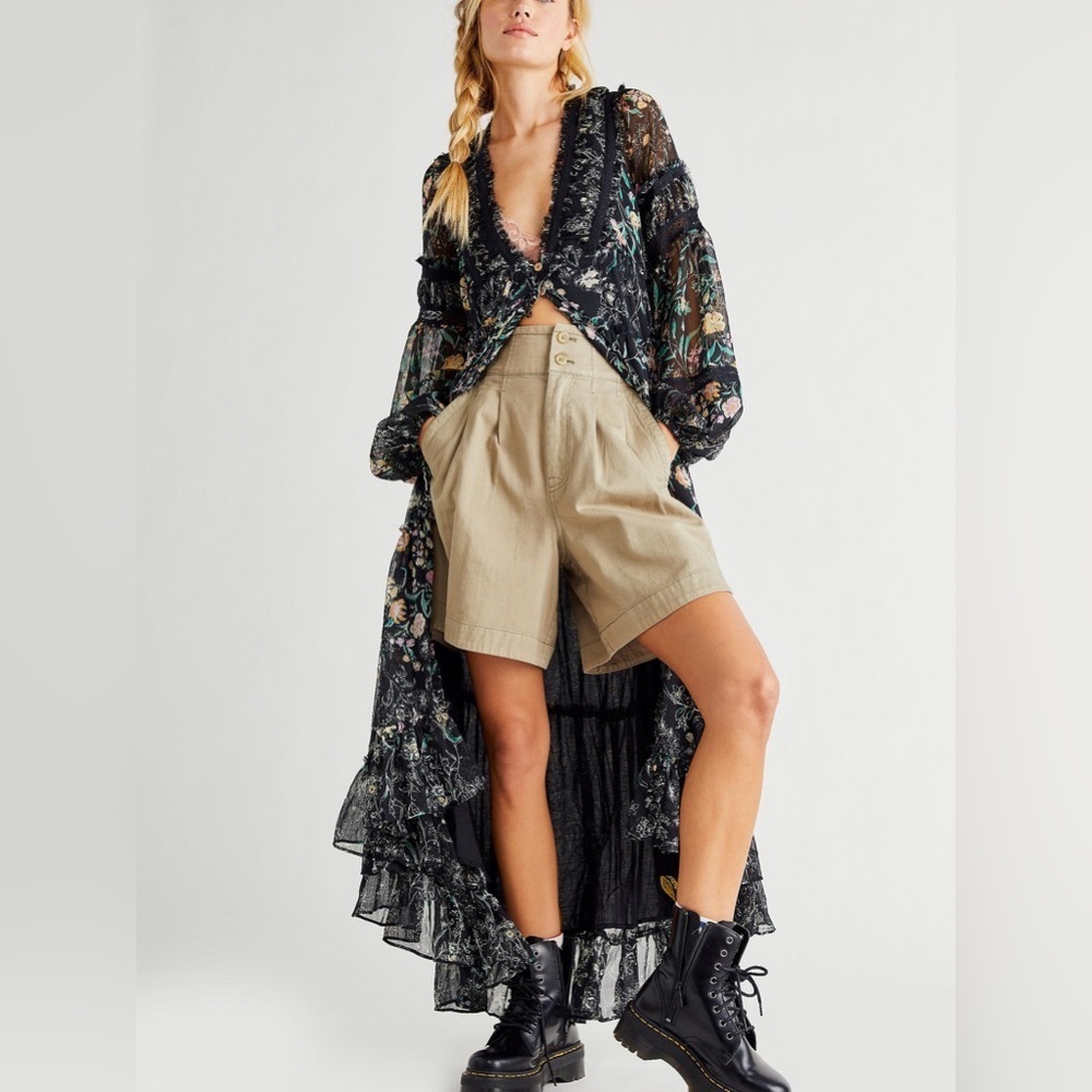 COPY - Free People Cassis Printed Chiffon Midi Dress